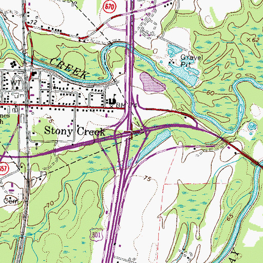 Topographic Map of Interchange 31, VA