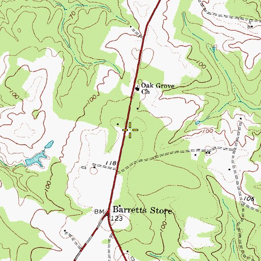 Topographic Map of Littleton School (historical), VA