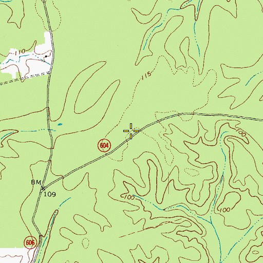 Topographic Map of Old Elem Church (historical), VA