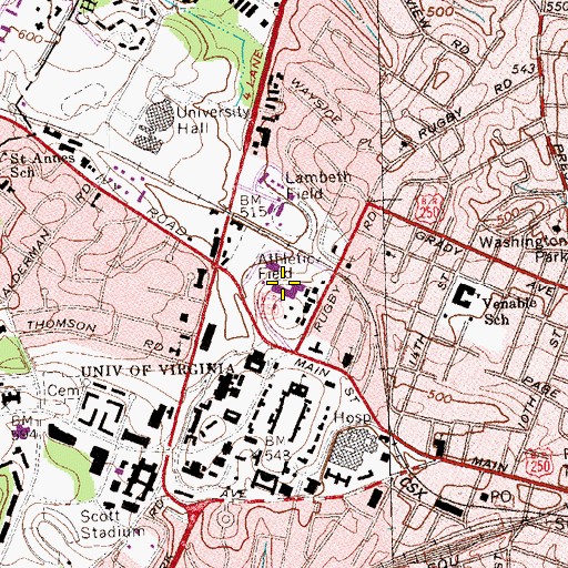 Topographic Map of Campbell Hall, VA