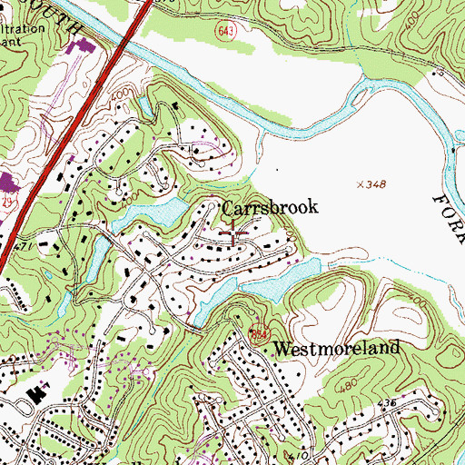 Topographic Map of Carrsbrook, VA