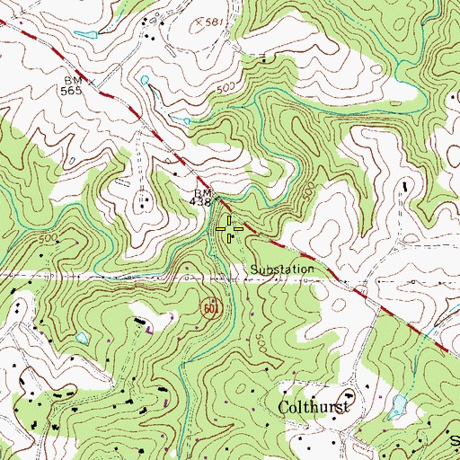 Topographic Map of Echo Hill, VA