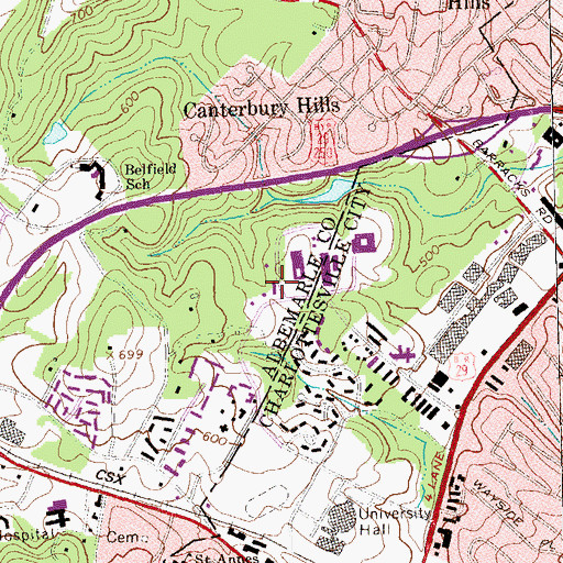 Topographic Map of Sponsors Hall, VA