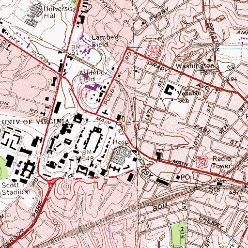 Topographic Map of Corner Shops Shopping Center, VA