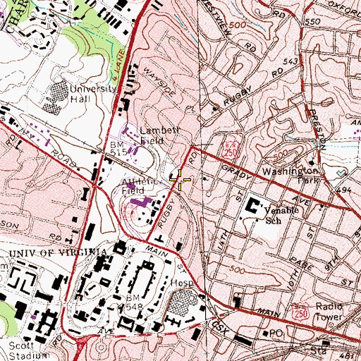 Topographic Map of Westminster Presbyterian Church, VA