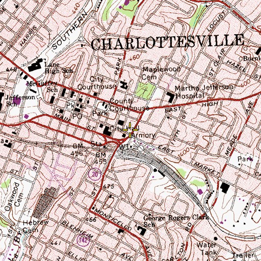 Topographic Map of Piedmont Female Institute (historical), VA