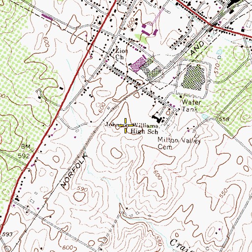 Topographic Map of Berryville-Clarke County Industrial Park, VA