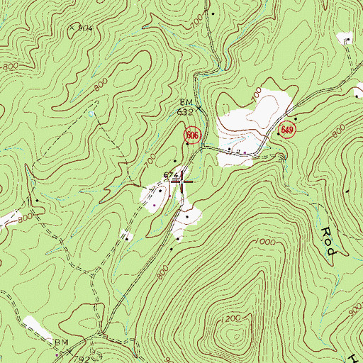 Topographic Map of Fisher Hill, VA