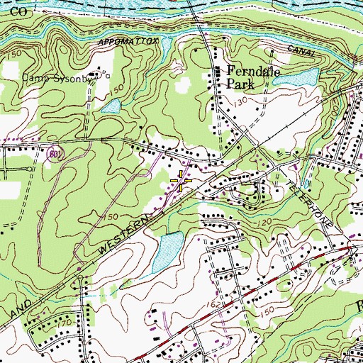 Topographic Map of Ashley, VA