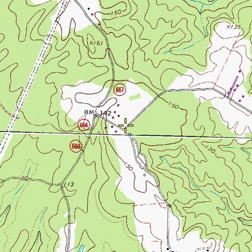 Topographic Map of Brownings Store (historical), VA