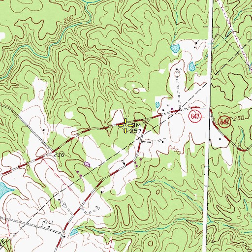 Topographic Map of Dinwiddie County, VA