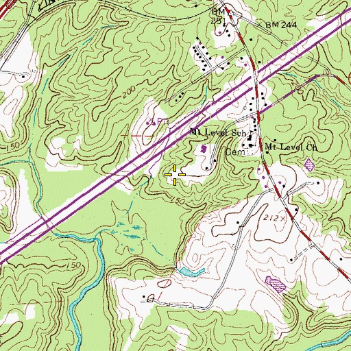 Topographic Map of Dinwiddie High School (historical), VA
