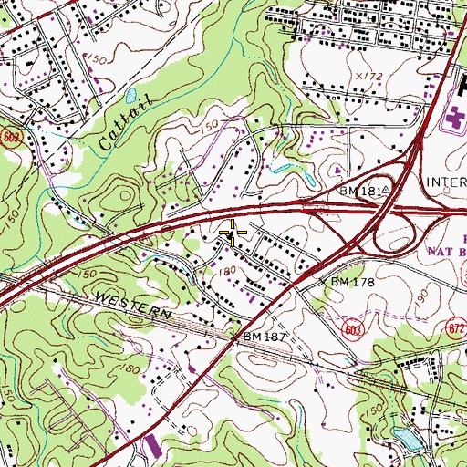 Topographic Map of Kenwood United Methodist Church, VA