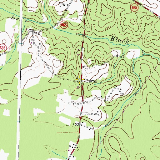 Topographic Map of Peagram Cemetery, VA