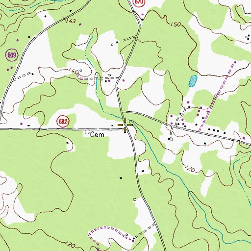 Topographic Map of Robinsons Store (historical), VA