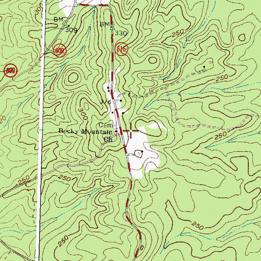 Topographic Map of Rocky Mountain School (historical), VA