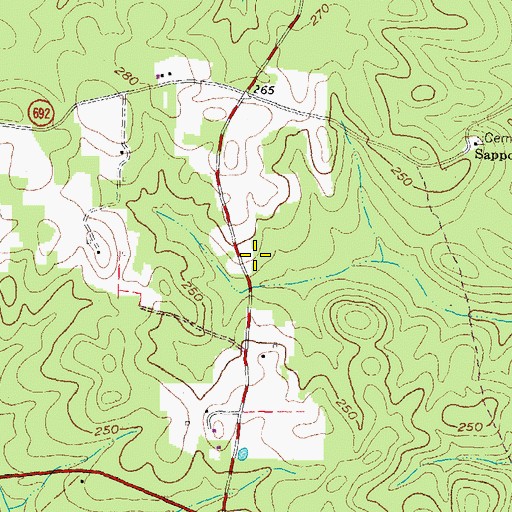 Topographic Map of Sappony School (historical), VA
