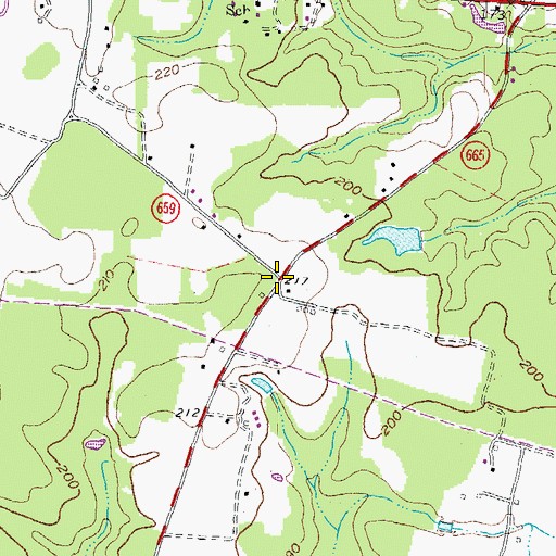 Topographic Map of Truit, VA