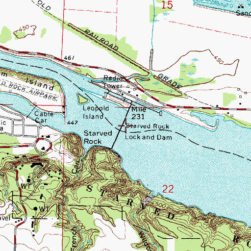 Topographic Map of Starved Rock Pool, IL
