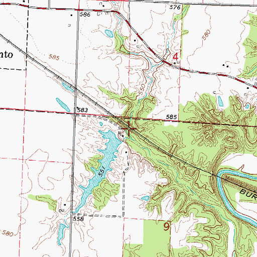 Topographic Map of Sorento Reservoir Dam, IL