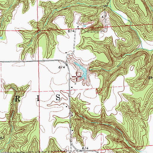 Topographic Map of Clyde Darst Pond Dam, IL