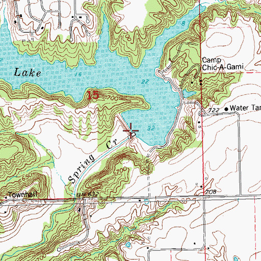 Topographic Map of Spring Lake Dam, IL