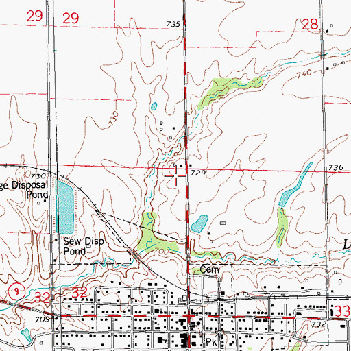 Topographic Map of Blandinsville City Lake Dam, IL