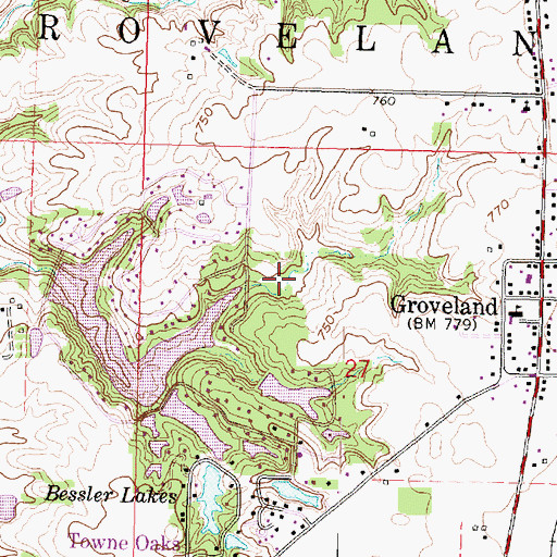 Topographic Map of Lake of the Whispering Oaks, IL