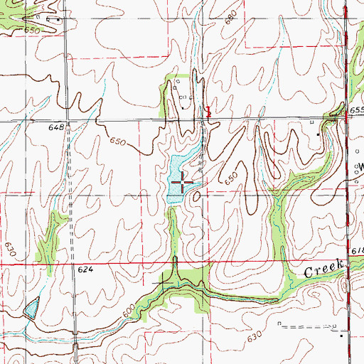 Topographic Map of Dowell Lake Dam, IL