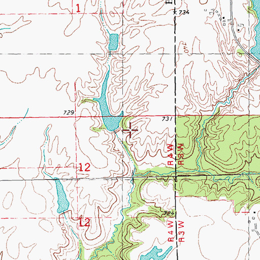 Topographic Map of Young-Gibson Lake Dam, IL