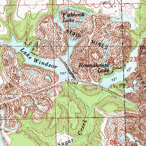 Topographic Map of Lake Windsor, IL