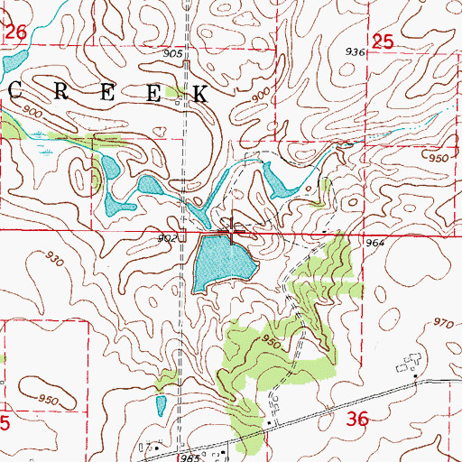 Topographic Map of Stroyan Lake Dam, IL