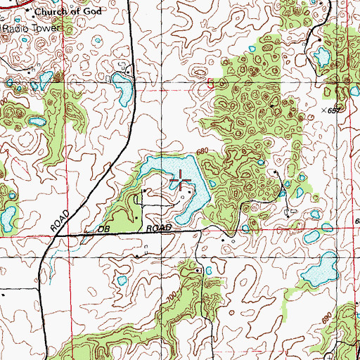 Topographic Map of Lake Loudel, IL