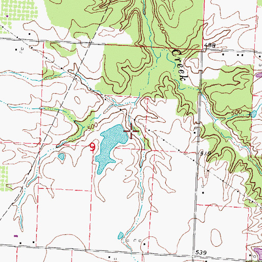 Topographic Map of Foertch Pond Dam, IL