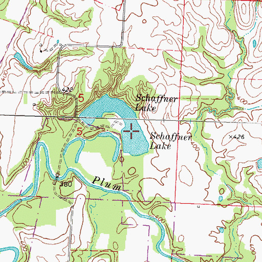 Topographic Map of Schaffner Lake, IL