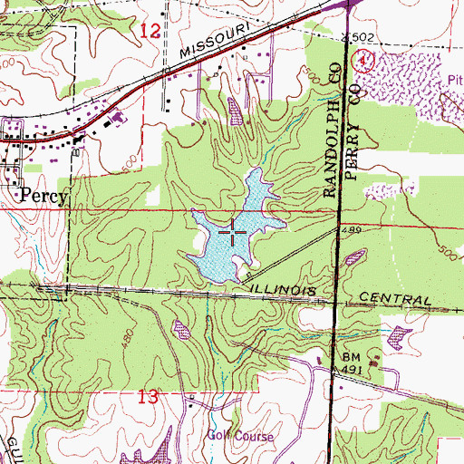 Topographic Map of Southwestern Community Club Lake, IL