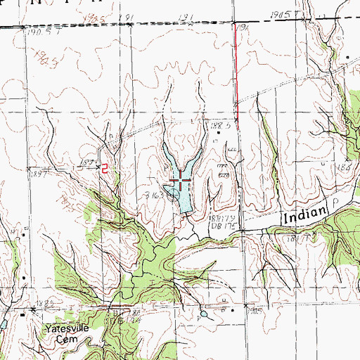 Topographic Map of Wyatt Pond, IL