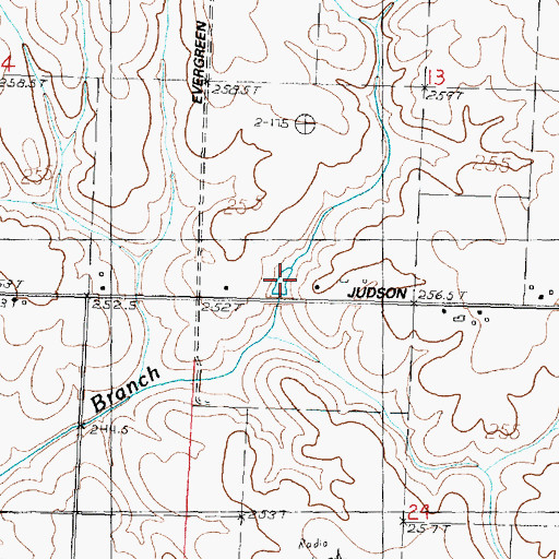 Topographic Map of Olsens Lake, IL
