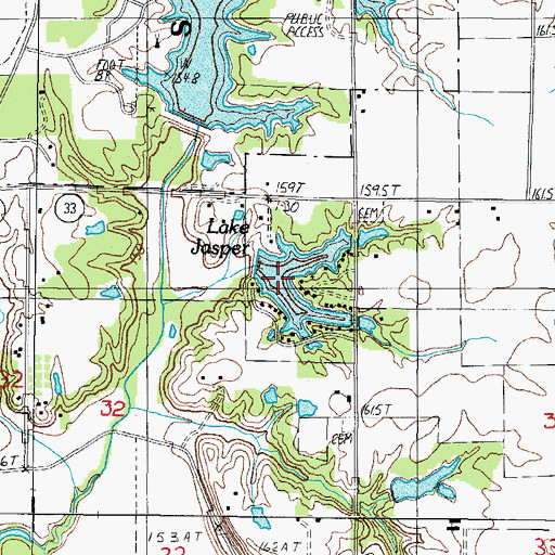 Topographic Map of Lake Jasper, IL