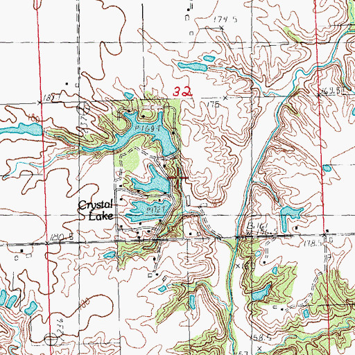 Topographic Map of Crystal Lake Dam, IL