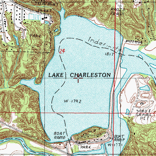 Topographic Map of Lake Charleston, IL