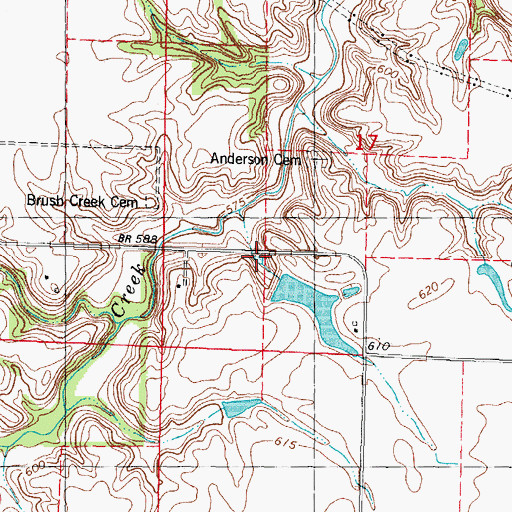 Topographic Map of Lusters Lake, IL