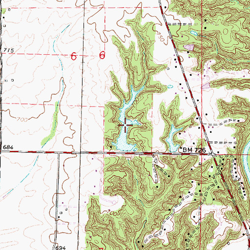 Topographic Map of Mitchell Lake, IL