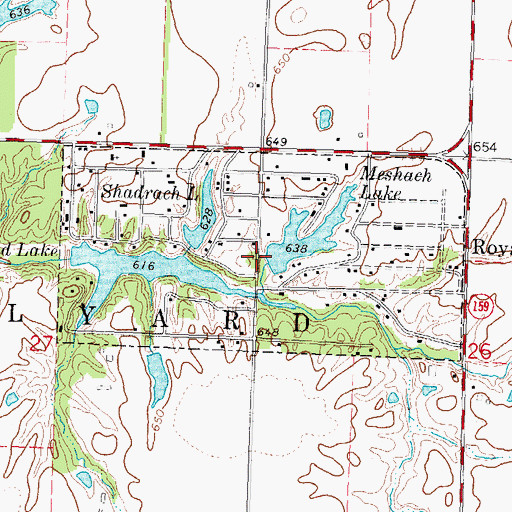 Topographic Map of Royal Lake Resort Dam Number 1, IL