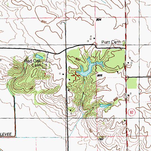 Topographic Map of Nystrom Lake Dam, IL
