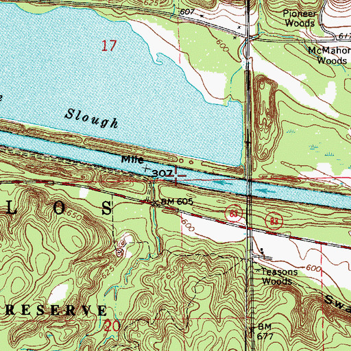 Topographic Map of Dam Number 6, IL