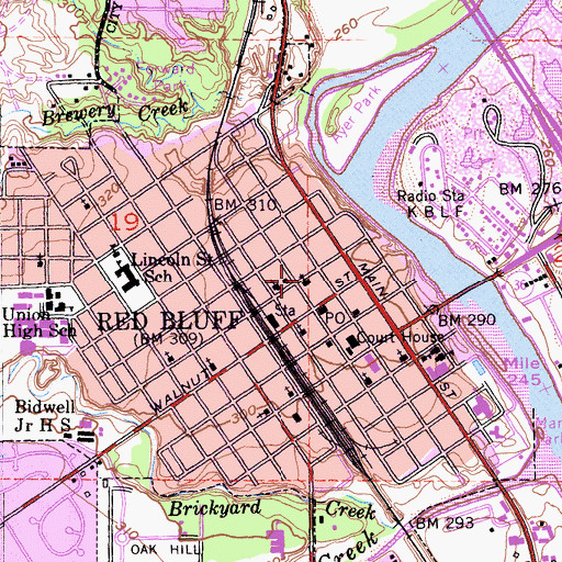 Topographic Map of First Presbyterian Church, CA