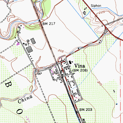 Topographic Map of Vina Elementary School, CA