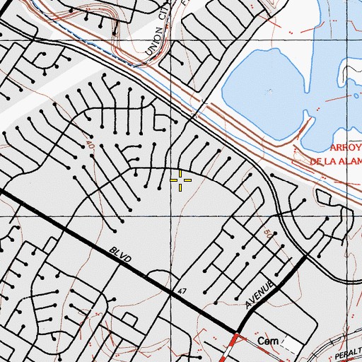 Topographic Map of Brookvale Elementary School, CA