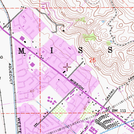 Topographic Map of Buena Vista Park, CA